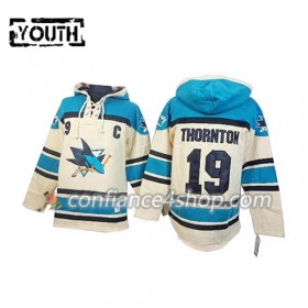 Adidas Maillot de Hockey San Jose Sharks Joe Thornton 19 Cream Sawyer Chandails à capuchon - Enfant